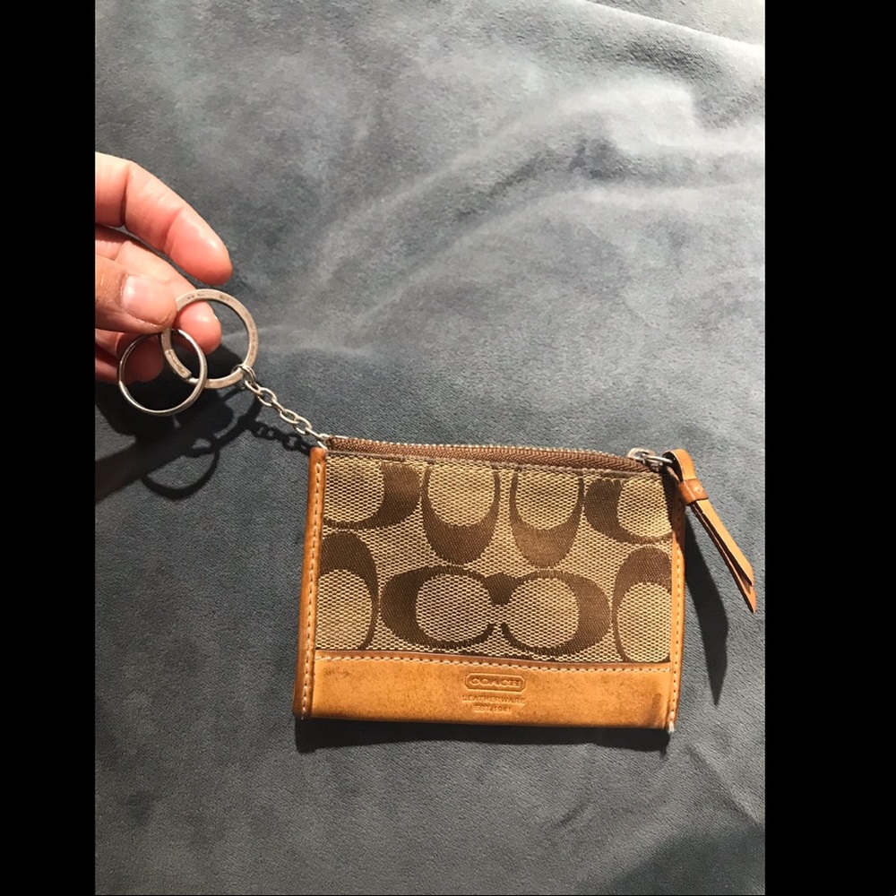 Authentic COACH tan leather/canvas wallet